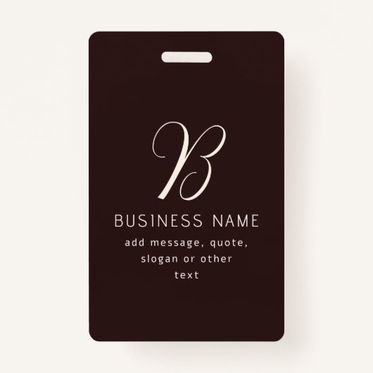 Modernes, elegantes Monogramm für Unternehmensname Ausweis (Vorderseite)