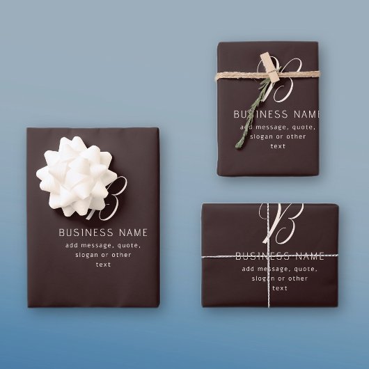 Modernes, elegantes Monogramm für Unternehmensname Geschenkpapier Set