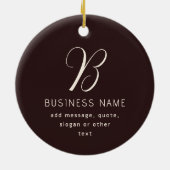 Modernes, elegantes Monogramm für Unternehmensname Keramik Ornament (Hinten)