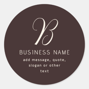 Modernes, elegantes Monogramm für Unternehmensname Runder Aufkleber