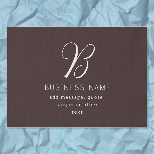 Modernes, elegantes Monogramm für Unternehmensname Seidenpapier