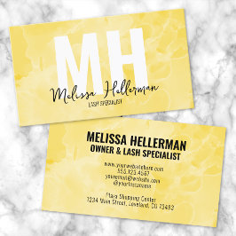 Modernes, elegantes Monogramm-Gelb Visitenkarte