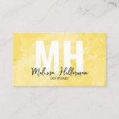 Modernes, elegantes Monogramm-Gelb Visitenkarte (Vorderseite)