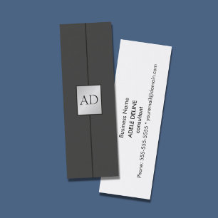 Modernes elegantes Monogramm-Imitat-silberner Mini Visitenkarte