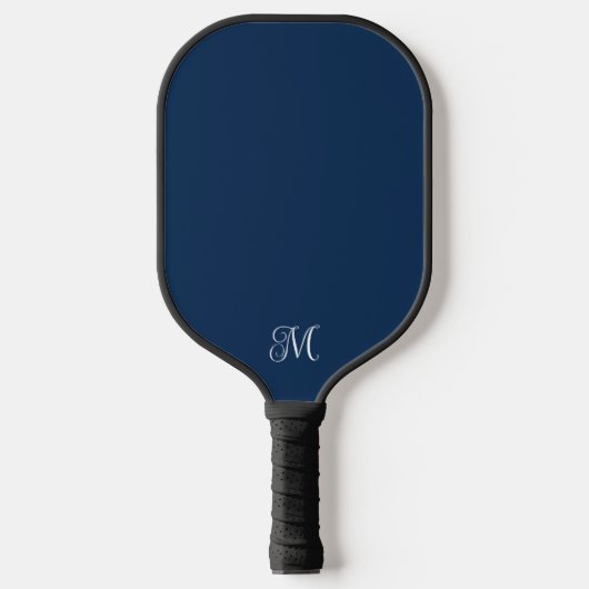 Modernes elegantes Monogramm in Navy oder beliebig Pickleball Schläger (Vorderseite)