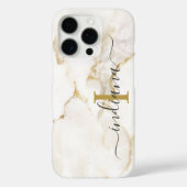 Modernes, elegantes Monogramm-Marmor Case-Mate iPhone Hülle (Rückseite)