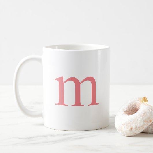 Modernes, elegantes Monogramm Minimalistischer Anf Kaffeetasse (Mit Donut)
