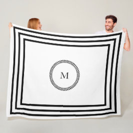 Modernes, elegantes Monogramm-Minimalistisches Sch Fleecedecke