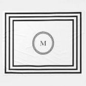 Modernes, elegantes Monogramm-Minimalistisches Sch Fleecedecke (Vorderseite (Horizontal))