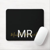 Modernes, elegantes Monogramm-Monogramm aus schwar Mousepad (Mit Mouse)
