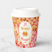 Modernes elegantes Monogramm Name 21. Geburtstag P Pappbecher (Vorderseite)