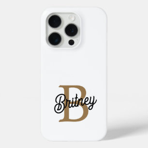 Modernes elegantes Monogramm Name Black Gold Scrip Case-Mate iPhone Hülle