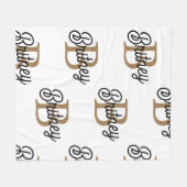 Modernes elegantes Monogramm Name Black Gold Scrip Fleecedecke (Vorderseite (Horizontal))