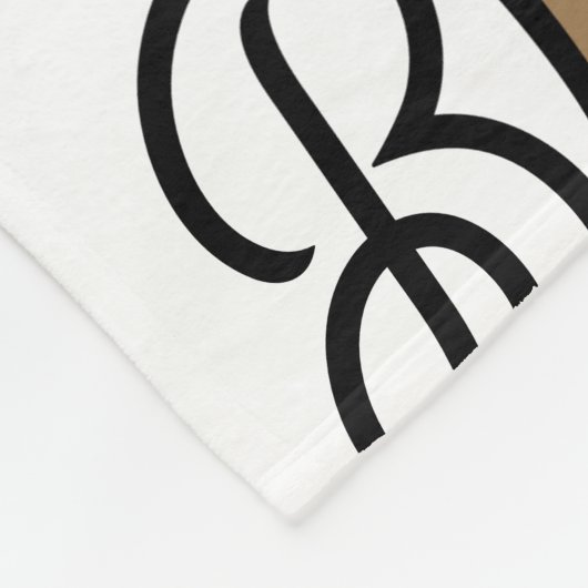 Modernes elegantes Monogramm Name Black Gold Scrip Fleecedecke (Ecke)