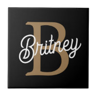 Modernes elegantes Monogramm Name Black Gold Scrip