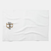 Modernes elegantes Monogramm Name Black Gold Scrip Geschirrtuch (Horizontal)