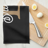 Modernes elegantes Monogramm Name Black Gold Scrip Geschirrtuch (Viertel Falte)