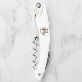 Modernes elegantes Monogramm Name Black Gold Scrip Kellnermesser (Vorderseite)