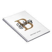 Modernes elegantes Monogramm Name Black Gold Scrip Notizblock (Rechte Seite)