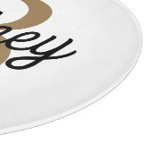 Modernes elegantes Monogramm Name Black Gold Scrip Schneidebrett (Ecke)