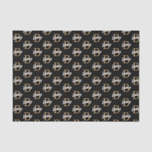 Modernes elegantes Monogramm Name Black Gold Scrip Seidenpapier
