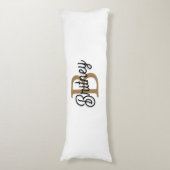 Modernes elegantes Monogramm Name Black Gold Scrip Seitenschläferkissen (Vorderseite Vertikal)