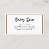 Modernes elegantes Monogramm Name Black Gold Scrip Visitenkarte (Rückseite)