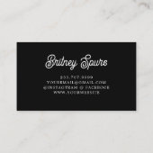 Modernes elegantes Monogramm Name Black Gold Scrip Visitenkarte (Rückseite)