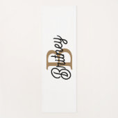Modernes elegantes Monogramm Name Black Gold Scrip Yogamatte (Vorderseite)