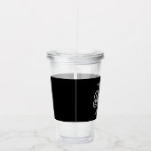Modernes, elegantes Monogramm Name Schwarz Graue S Acryltrinkbecher (Rechts)