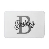 Modernes, elegantes Monogramm Name Schwarz Graue S Badematte (Vorderseite)