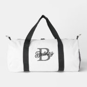 Modernes, elegantes Monogramm Name Schwarz Graue S Duffle Bag (Vorderseite)