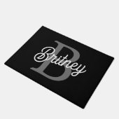 Modernes, elegantes Monogramm Name Schwarz Graue S Fußmatte (Schrägansicht)