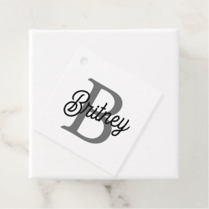 Modernes, elegantes Monogramm Name Schwarz Graue S Geschenkanhänger