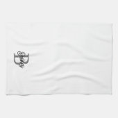 Modernes, elegantes Monogramm Name Schwarz Graue S Geschirrtuch (Horizontal)
