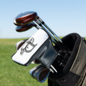 Modernes, elegantes Monogramm Name Schwarz Graue S Golf Headcover (In Situ)