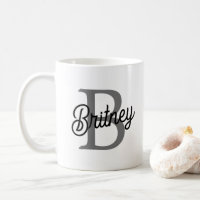 Modernes, elegantes Monogramm Name Schwarz Graue S