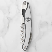 Modernes, elegantes Monogramm Name Schwarz Graue S Kellnermesser (Vorderseite)