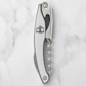 Modernes, elegantes Monogramm Name Schwarz Graue S Kellnermesser (Rückseite)