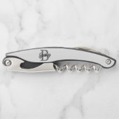 Modernes, elegantes Monogramm Name Schwarz Graue S Kellnermesser (Vorderseite)