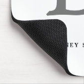 Modernes, elegantes Monogramm Name Schwarz Graue S Mousepad (Ecke)