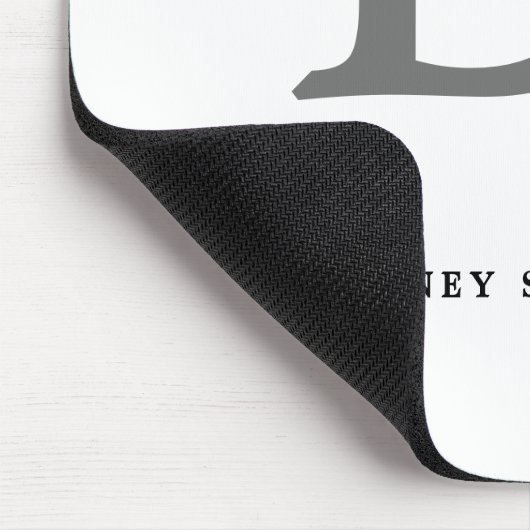 Modernes, elegantes Monogramm Name Schwarz Graue S Mousepad (Ecke)