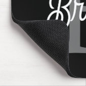 Modernes, elegantes Monogramm Name Schwarz Graue S Mousepad (Ecke)