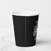 Modernes, elegantes Monogramm Name Schwarz Graue S Pappbecher (Rechts)