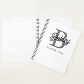 Modernes, elegantes Monogramm Name Schwarz Graue S Planer (Anzeige)