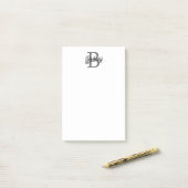 Modernes, elegantes Monogramm Name Schwarz Graue S Post-it Klebezettel (Auf Schreibtisch)
