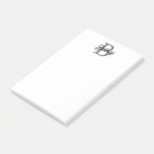 Modernes, elegantes Monogramm Name Schwarz Graue S Post-it Klebezettel (angewinkelt)