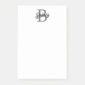Modernes, elegantes Monogramm Name Schwarz Graue S Post-it Klebezettel (Vorderseite)