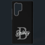 Modernes, elegantes Monogramm Name Schwarz Graue S Samsung Galaxy Hülle<br><div class="desc">Das Samsung SGH-E900 Mobiltelefon ist mit dem Samsung SGH-E200 das erste Mobiltelefon der Welt. Das Samsung SGH-X500 ist ein neues Mobiltelefon, das sich durch seine kompakte Bauweise auszeichnet. Dieses Gehäuse mit einem eleganten Schwarz-Grauen-Design ist personalisiert mit einem eleganten Monogramm und Namen in einem ausgeklügelten Script-Schriftart. Das Samsung SGH-X500 ist ein...</div>