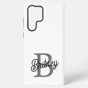Modernes, elegantes Monogramm Name Schwarz Graue S Samsung Galaxy Hülle